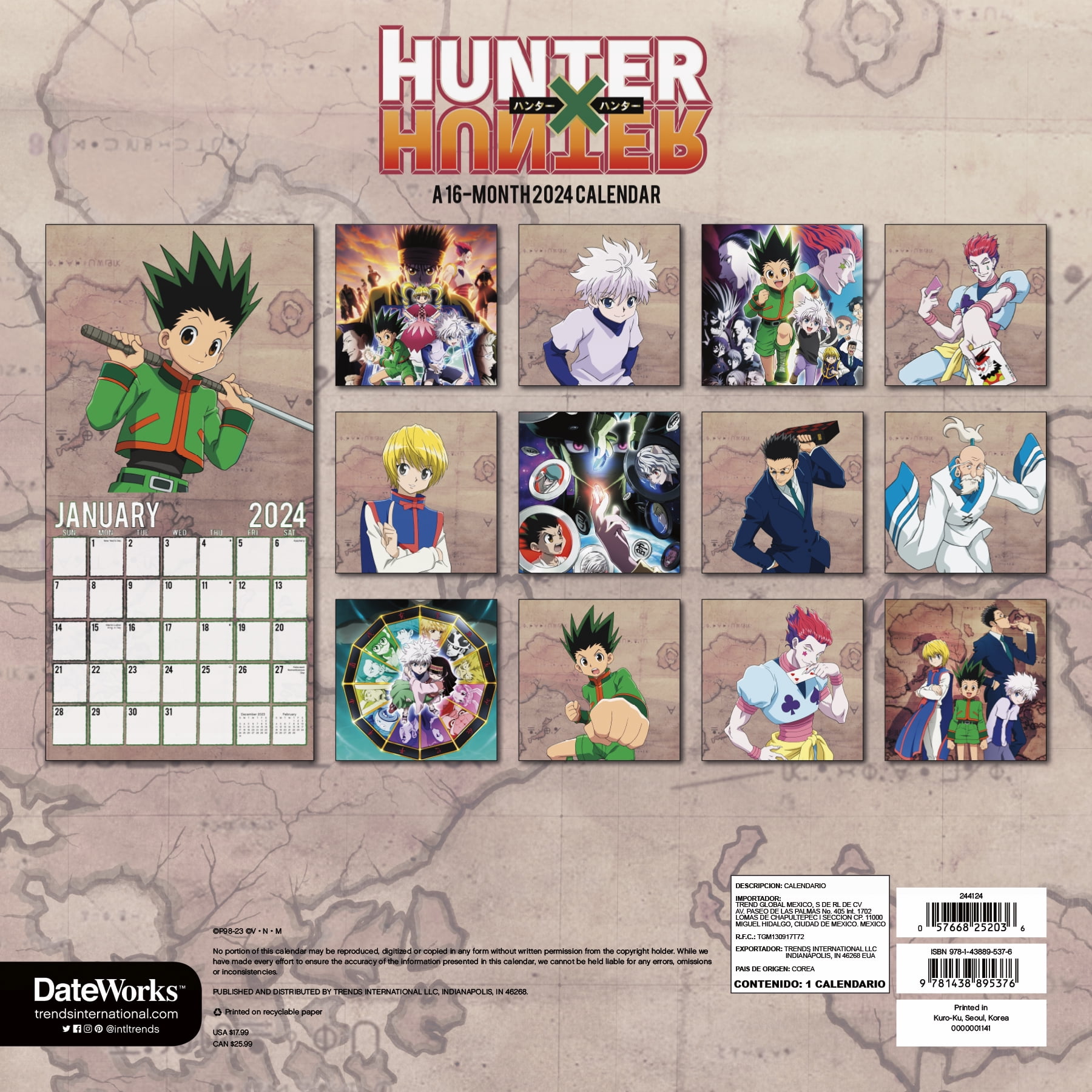 Trends International 2023 Hunter x Hunter Wall Calendar