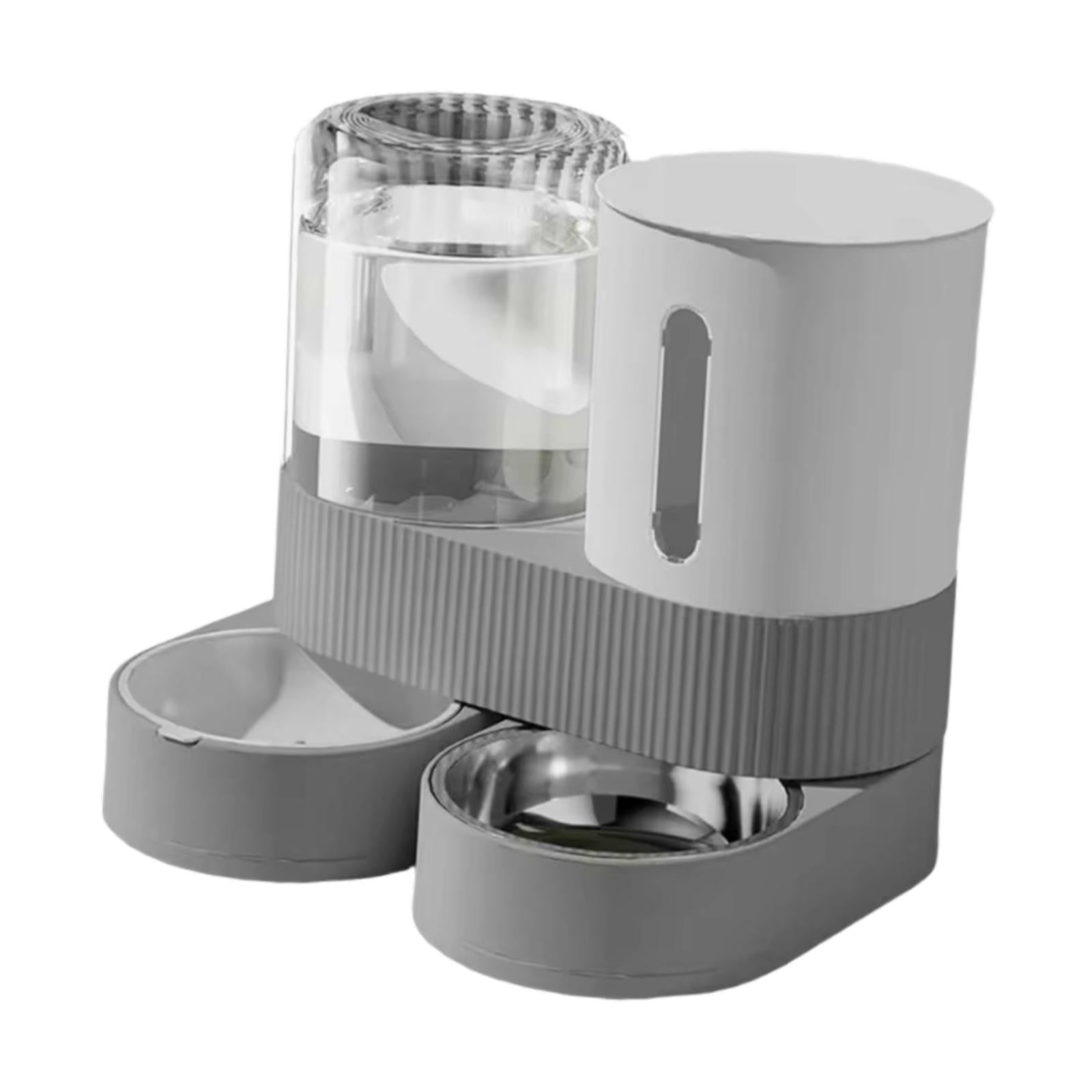 CarpNettore Automatic Pet Feeder Detachable Pet Feeding Bowl for Bunny Small Dogs Kitten Gray