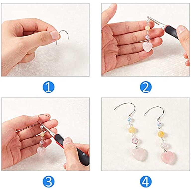 Pandahall 200pcs 304 Stainless Steel Earring Hooks with Loop
