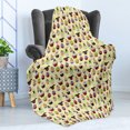 thumbnail image 4 of Cupcake Soft Flannel Fleece Blanket, Halloween Themed Delicious Scary with Cat Bat Ghost Frosting Holiday Season Cakes, Cozy Plush for Indoor and Outdoor Use, 50" x 70", Multicolor, by Ambesonne, 4 of 5