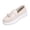 02#Beige, variant on Women's Suede Penny Loafer Shoe Spring Tassel Embellished Trendy Loafers 2026 Spring Slip-on Shoes Soft Sole Flat