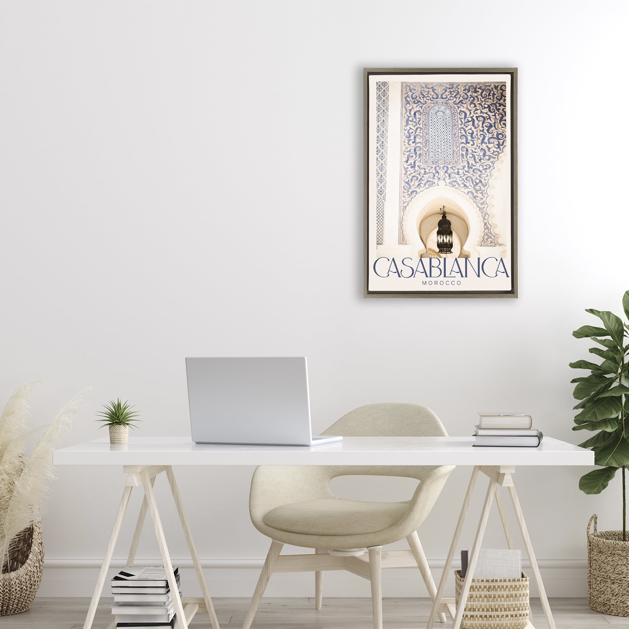 Stupell Industries Ornate Casablanca Architecture Brown Framed Floater Canvas Wall Art, design by Emily Navas