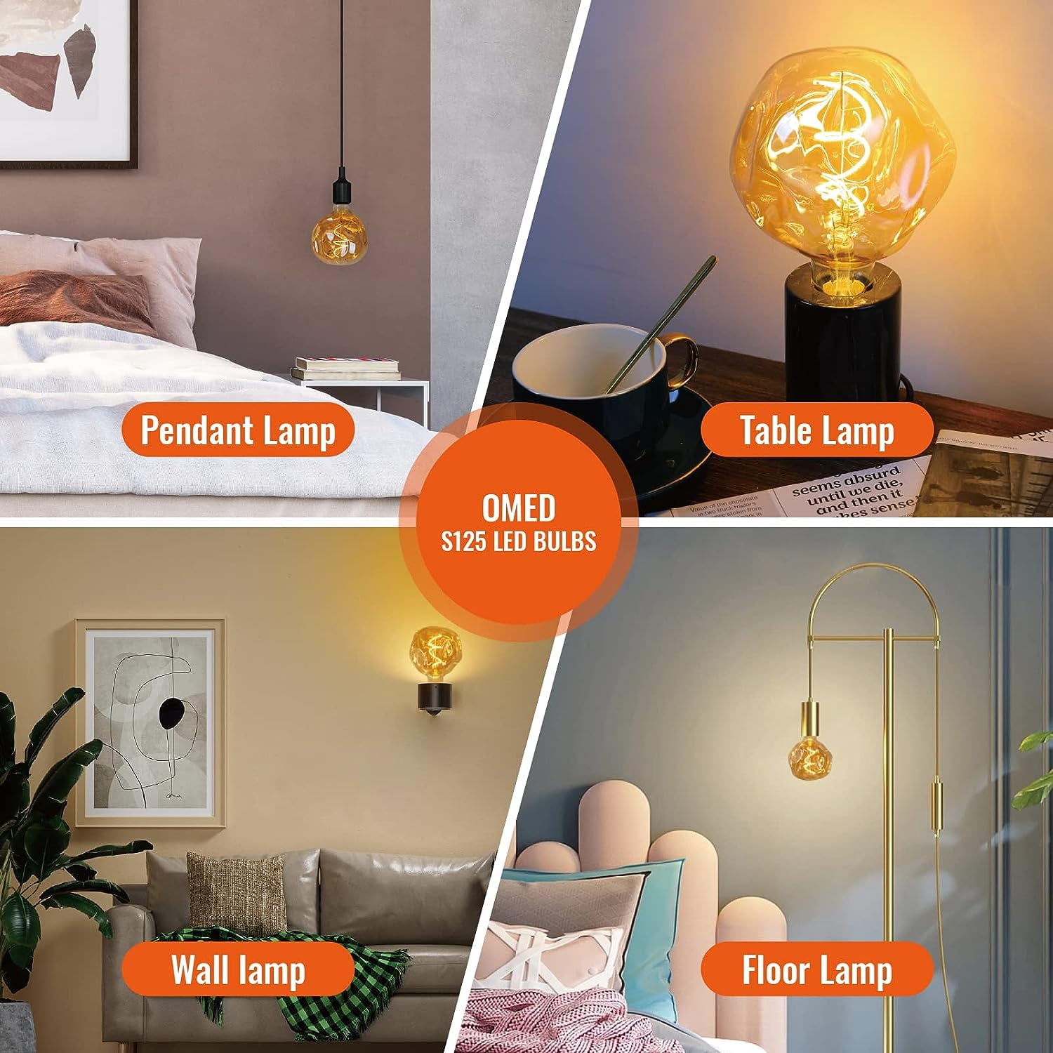 OMED LED 5W Warm White Decorative Light Bulbs, Dimmable