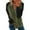 Army Green, variant on Online Juebong Women Casual Solid Zipper Splicing Loose Hooded Long Sleeve V-Neck Tops