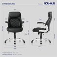 thumbnail image 5 of NOUHAUS +Posture Ergonomic PU Leather Office Chair. Click5 Lumbar Support with FlipAdjust Armrests. Modern Executive Chair and Computer Desk Chair (Black), 5 of 5