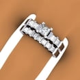 thumbnail image 3 of Dazzlingrock Collection 1.50 Carat (ctw) 14K Princess Cut Diamond Ladies Bridal 5 Stone Engagement Ring With Matching Band Set 1 1/2 CT, White Gold, Size 7, 3 of 3