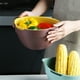 thumbnail image 3 of Juego de cuencos con colador Bearachild Cesta de drenaje de doble capa Cocina y Comedor gris oscuro+verde oscuro, 3 of 6