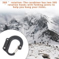 thumbnail image 4 of Greeniant Mosquetón para exteriores Plegable Rotación de 360 ​​​​grados Hebilla de correas para acampar Escalada Negro, 4 of 6