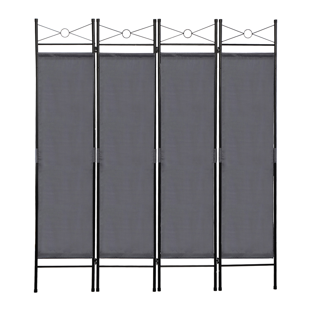 Topcobe Convenient Movable Divider Panel for Indoor Balcony, 5.9FT Classic Metal Frame Room Divider for Home Office, 4 Panel Foldable Divider Screen for Bedroom Dining Room Living Room, Gray - image 1 of 11