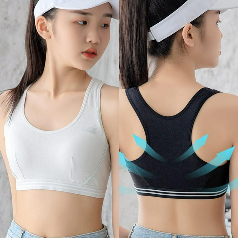 Girls Sport Bras Cotton Teenager Training Bra Vest Underwear Solid