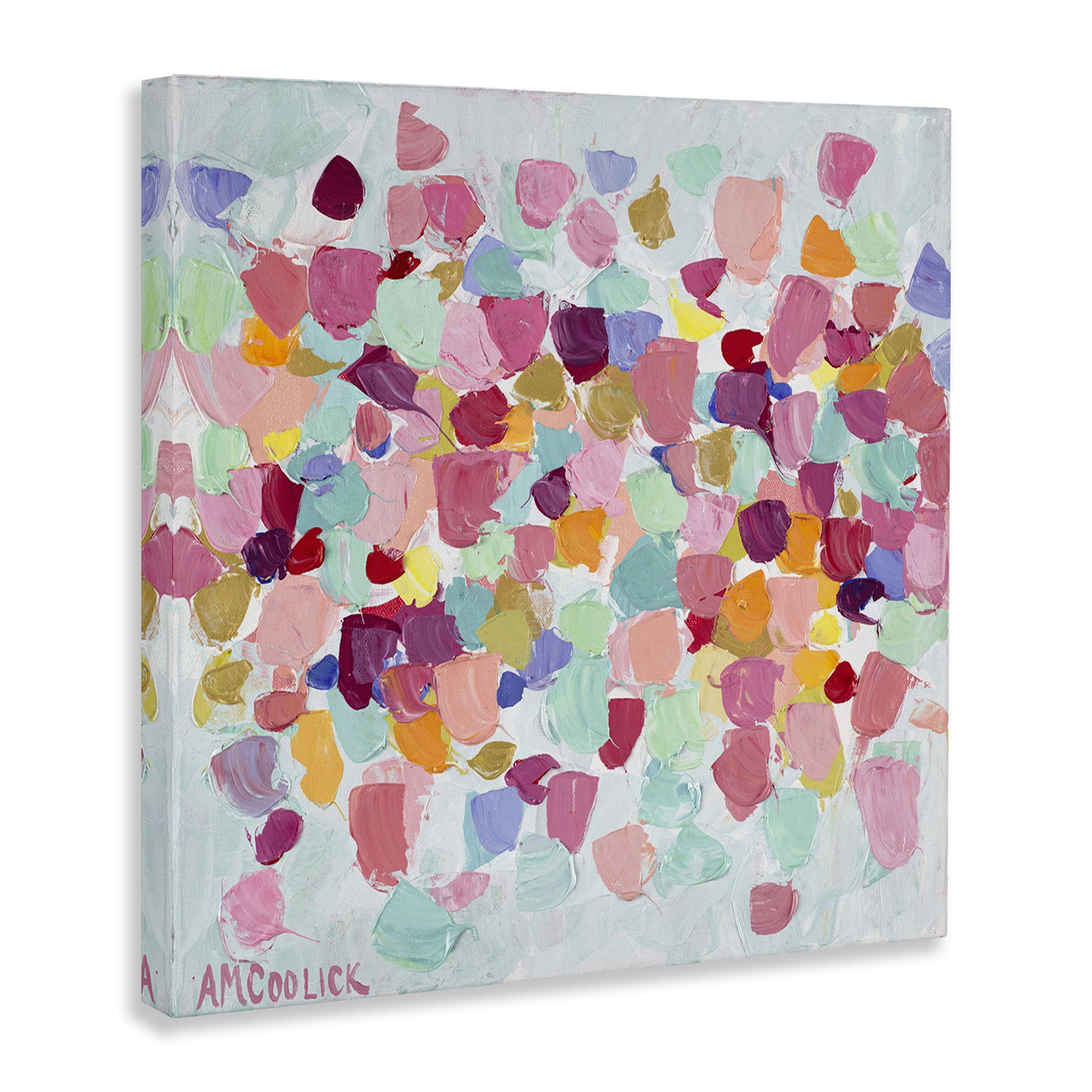 Stupell Industries Pastel Hue Splotches Abstract Painting Wrapped Canvas Art Print Wall Art, 24 x 24