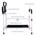 thumbnail image 3 of ELENKER Adjustable Height Bed Step Stool, Bed Assist Bar with Storage Pocket, Including Blanket, LED Light for Fall Prevention, for Elderly, Pregnant, Handicapped, Holds up to 350lb, White, 3 of 5