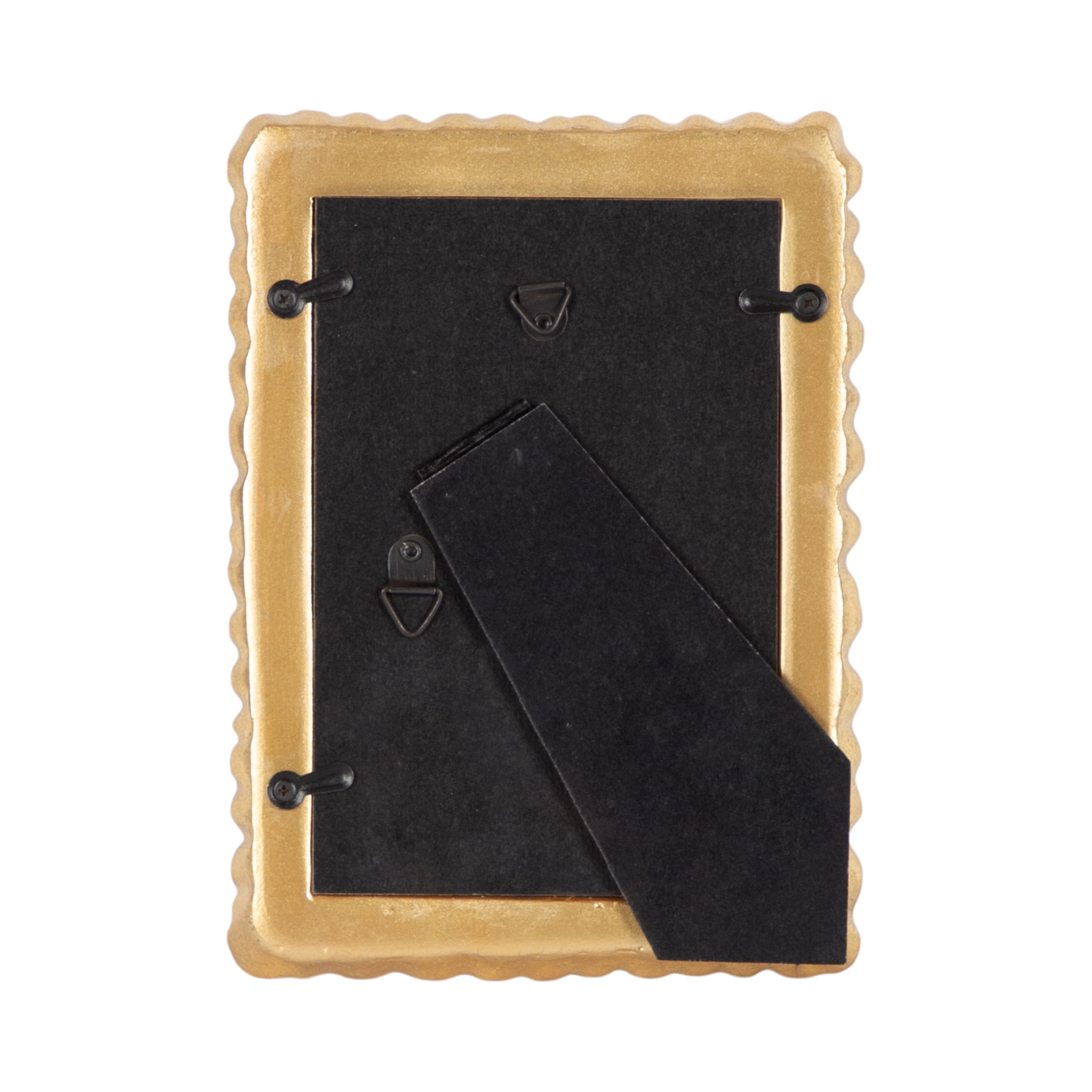 DesignOvation – 4x6 Picture Frame – Scalloped Gold Tabletop Photo Frame