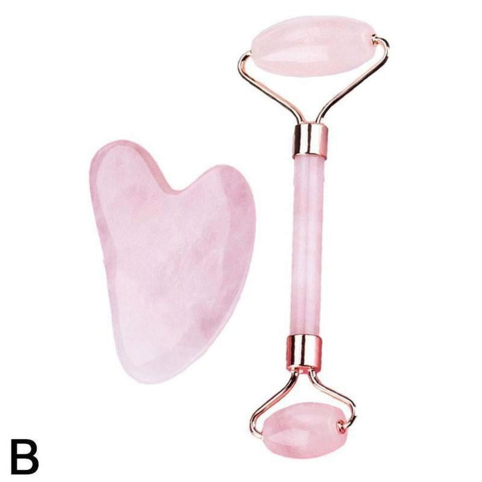 Rose Quartz Jade Roller & Gua Sha Face Body Therapy Massager Stones New 5 .FAST Y6R8