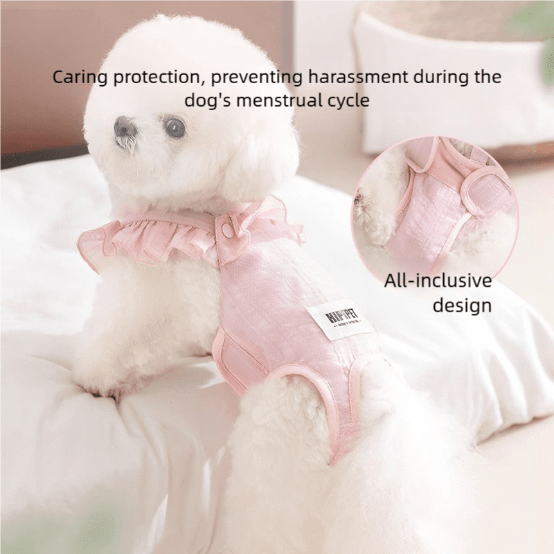 3 Pack Pet Diaper Pants for Female Dogs - Heat Cycle Sanitary Protection, Breathable Striped Jacquard