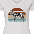 thumbnail image 4 of Inktastic Zebra Safari Animal Sunset Women's V-Neck T-Shirt, 4 of 5