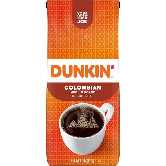 Dunkin’ Colombian Medium Roast Ground Coffee, 11 oz Bag