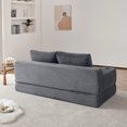 thumbnail image 2 of Leumius Futon Sofa Bed,Convertible Corduroy Boneless Couch with Cup Holders & Pocket,2-in-1 Foldable Sleeper Sofa for Living Room, Small Spaces, Bedroom, No Assembly,Gray, 2 of 10