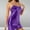 Purple, variant on QUNYINEY Dresses for Women Solid Sleeveless Casual Slip Dress Zip Up Square Neck Leather Mini Dresses