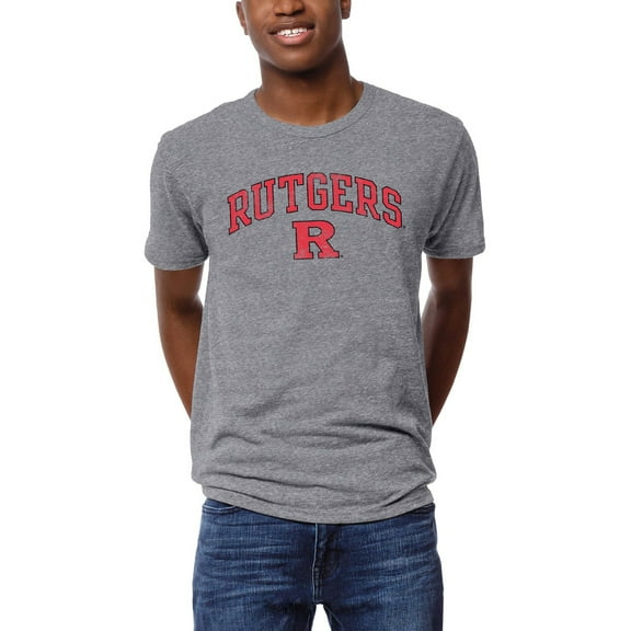 Men's League Collegiate Wear Heather Gray Rutgers Scarlet Knights Arch Victory Falls Tri-Blend T-Shirt