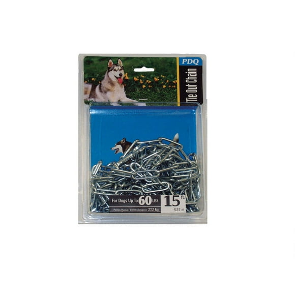 Cadena de amarre PDQ de acero gris oscuro para perros grandes de 60 libras