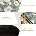 thumbnail image 5 of FORMRS Makeup Bag Travel Cosmetic Organizer for Women Fold Flat Zipper Pouch with Handle, Sage Green Flower Pattern, 5 of 8