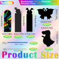 thumbnail image 2 of shiyou-52 Pcs Animal Scratch Bookmarks Set, Colorful Scratch Paper Art Bookmarks with Ribbon and Wooden Pen, Fun Dinosaur and Butterfly Design Scratch Art Bookmark for School Home Crafts, 2 of 4