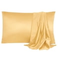 thumbnail image 1 of Unique Bargains Luxury Satin Pillowcase Cool Silk Pillow Case Cover 2pcs, 1 of 9