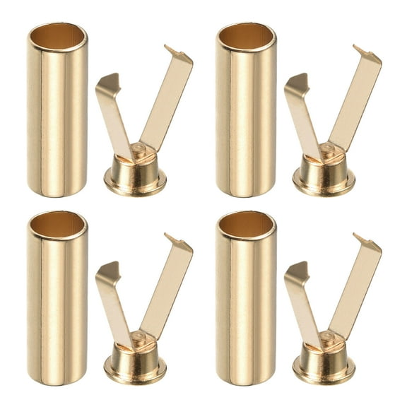 Uxcell 4Pack Shoelace Tips Alloy Shoelace Head, Gold Tone Cylindrical Shoe Lace Ends Cords End Tip