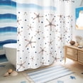 thumbnail image 5 of No Hook Shower Curtain, Starfish Coastal Shower Curtains for Bathroom with See Through Top Window, Summer Nautical Ocean Sea Modern Art Waterproof & Washable Bath Curtain Standard 72"x72", 5 of 9