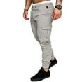 thumbnail image 2 of EHTMSAK Cargo Sweatpants for Men with Pockets Drawstring Elastic Waist Jogger Sweatpant Hiking Outdoor with Multi Pocket Stretch Pencil Pant Lightweight Golf Cinch Bottom Trousers White 4XL, 2 of 3