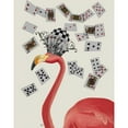 thumbnail image 3 of Fab Funky 20x24 Black Modern Framed Museum Art Print Titled - Flamingo and Cards, 3 of 5