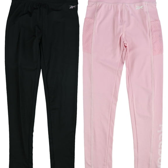 Reebok Girls 2-Pack Compression Athletic Pants, Multicoloured, Big Kids (8-20), S (7)