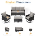 thumbnail image 3 of ELPOSUN Outdoor Patio Furniture Set, 5 Pieces All-Weather Wicker Rattan Outdoor Patio Conversation Set with Swivel Chairs and ottomans, for Garden,Poolside,Backyard, Black&Gray, 3 of 9