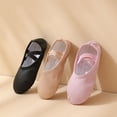 thumbnail image 6 of Xfvqtps Ballet Shoes for Girls Soft Sole Non Slip Cross Elastic Straps Solid Color Leather Dance Shoes for Gymnastics Performance Black, 6 of 6