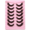 thumbnail image 6 of Mink Lashes Wispy Cat Eye Lashes Full 6D Volume False Eyelashes that Look Like Extensions 16MM Thick Soft D-Curly Fake Lashes 7 Pairs Pack, 6 of 7