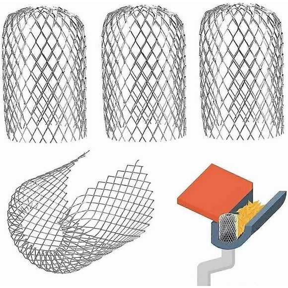 4 Pack Metal Gutter Guards Expandable Filter Screen Leaf Strainer Downspout Protectors for Gutters Downspout