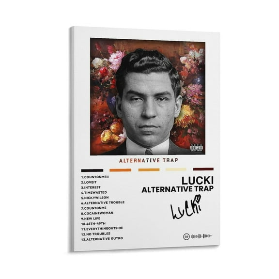 Lucki Alternative Trap Canvas Music Rap Poster Prints Canvas Wall Art for Trendy Dorm Room Decor Aesthetic Gift