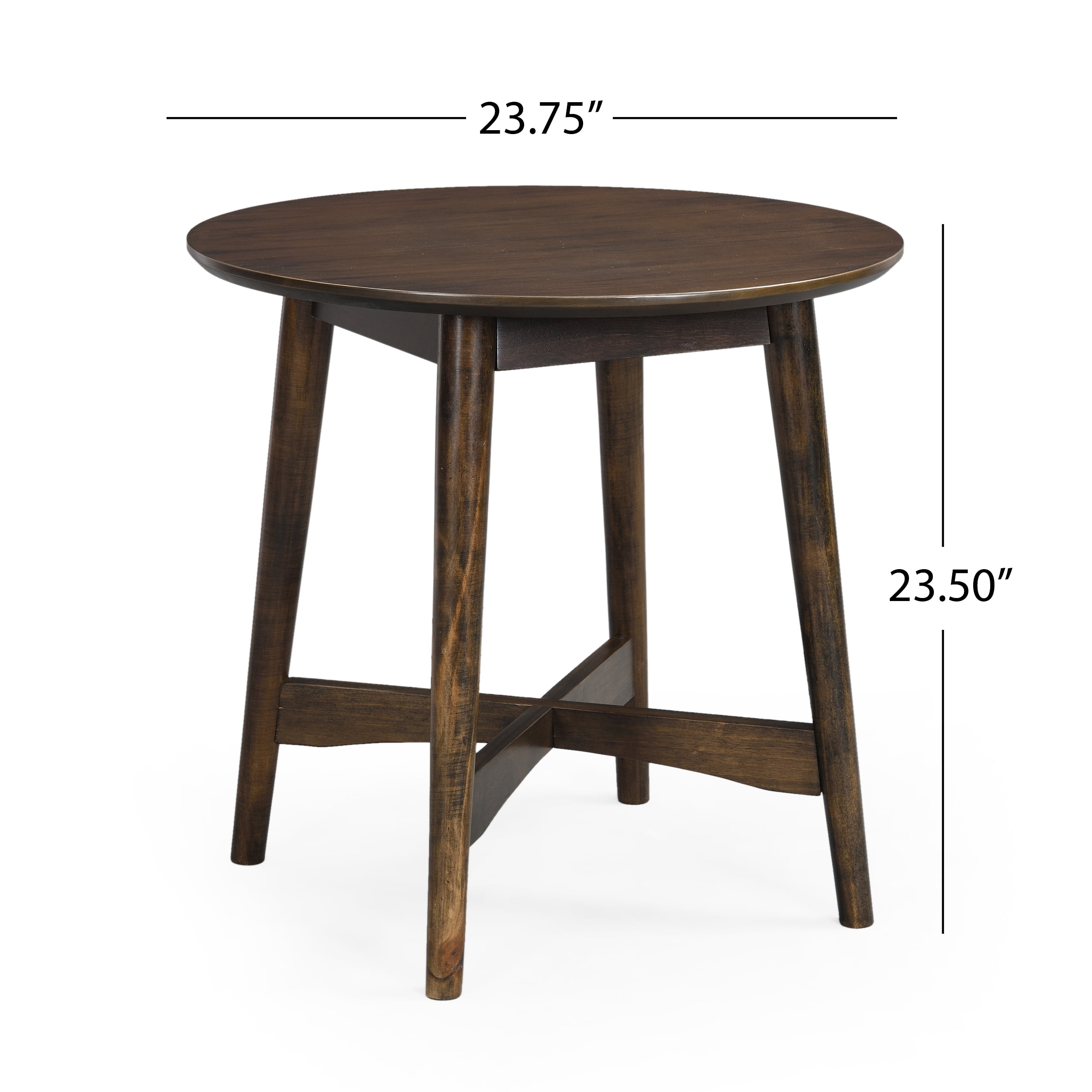 Free Shipping! Noble House Round Walnut Wood Side Table with