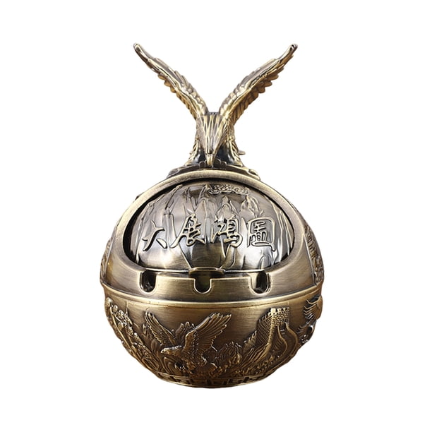 YAOMOBB Ashtray Ornament Exquisite Vintage Ash Tray Windproof