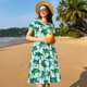 thumbnail image 4 of Balery Green Sea Turtle Vestidos sueltos de manga corta para mujer, vestidos de verano 2025, vestidos casuales de corte A con vuelo., 4 of 6