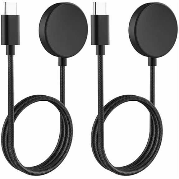 FU1999USB C Nylon Galaxy Watch Charger Compatible with Samsung Galaxy Watch 7/6/6 Classic/5/5 Pro/4/4 Classic/3/Active 2-2 Pack