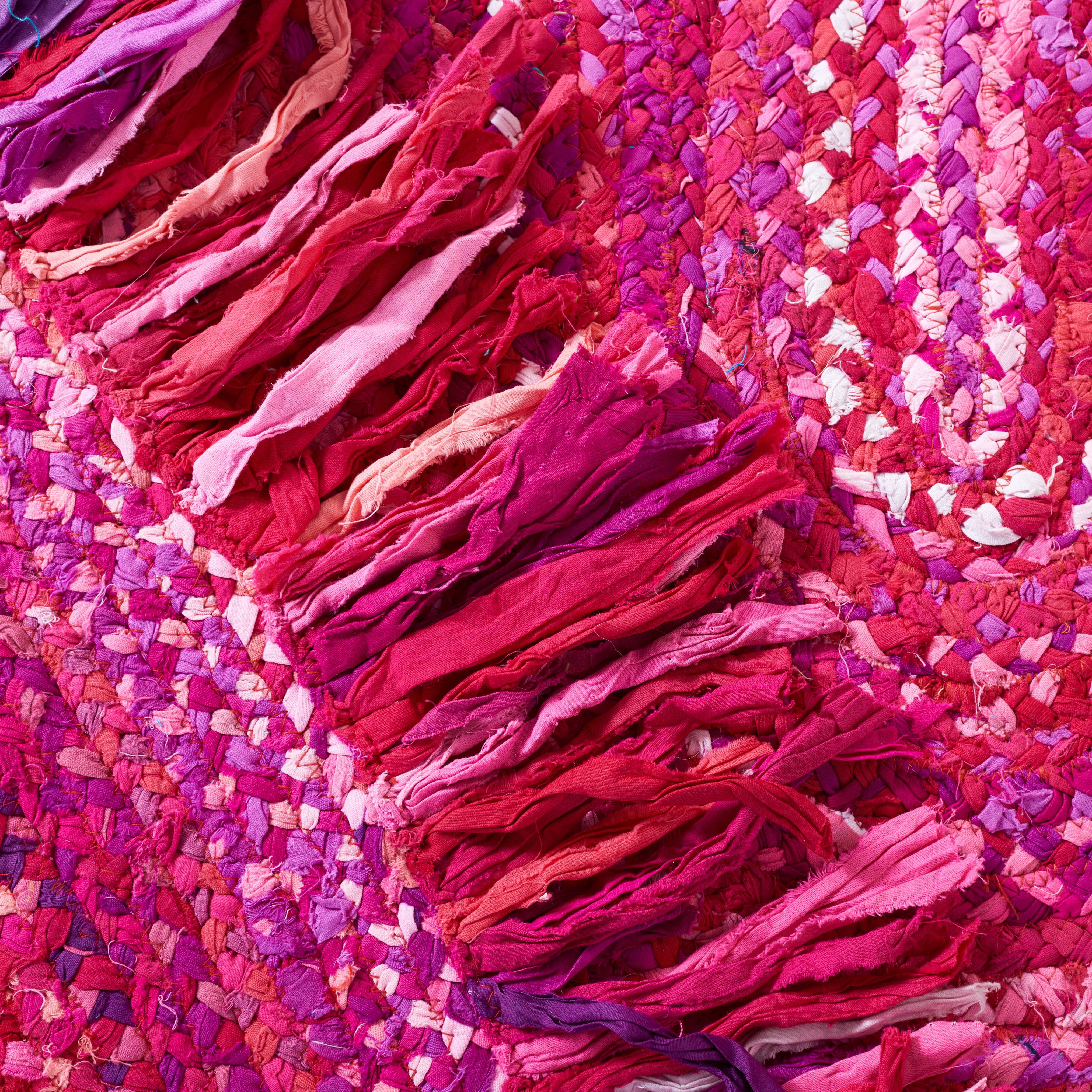 SAFAVIEH Braided Paisley Transitional Cotton Reversible Area Rug, Pink/Fuchsia, 6' x 9' Oval