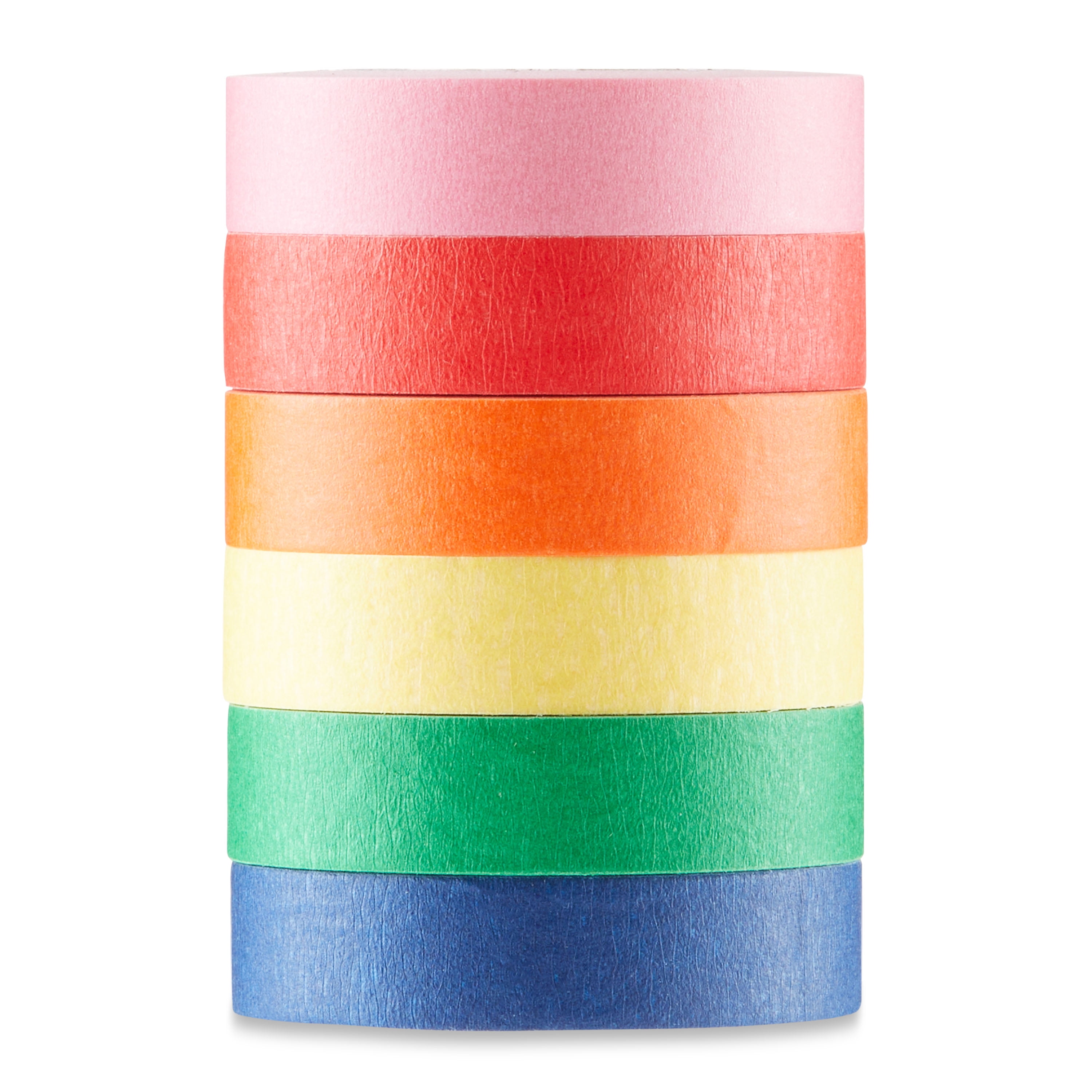 Pen+gear Rainbow Masking Tape, 6 Rolls, 0.59 in*15 Yard, Multi Color