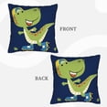 thumbnail image 3 of Bingfone Dino Playing Roller Skate Linen Throw Pillow Covers Cushion Case Pocket Button Vintage Farmhouse Pillowcase for Sofa Couch Bed 20"x20", 3 of 9
