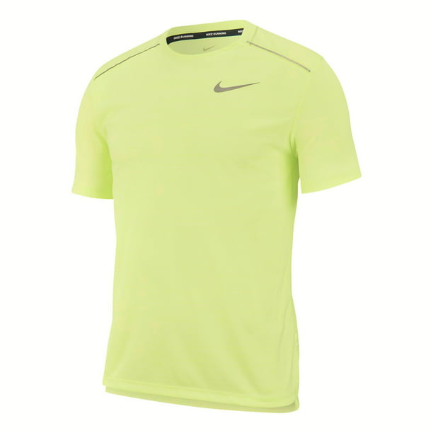 Nike - Nike Men's Dri-FIT Miler Short Sleeve Running Shirt Barely Volt ...