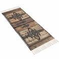 thumbnail image 2 of Wooden Plank Entryway Runner Rug 2x4ft,Rustic Farmhouse Brown Black Barn Door Washable Woven Living Room Hallway Bedroom Kitchen Carpet with Tassels,Indoor Outdoor Throw Door Mat for Entryway, 2 of 5
