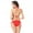 Red, variant on lulshou Women's Bikini Swimsuit Triangle Top Side Tie Bottom Bikini Swimwear Bandage Bikini Set Push-up Bra Swimsuit