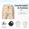 thumbnail image 3 of Yiaed Cute Duck And Flower Print Mens Swim Trunks Bathing Suit Compression Liner Beach Swim Shorts Swimwear Quick Dry Zipper Pocket No-Chafing Board Short-Small, 3 of 6