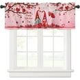 thumbnail image 4 of Window Valances Kitchen Short Curtains, Happy Valentine''s Day Gnome Elf with Romance Love Heart Rose Rod Pocket Curtain Valance Decorative Window Treatment for Living Room Bedroom Bathroom, W54xL18, 4 of 5